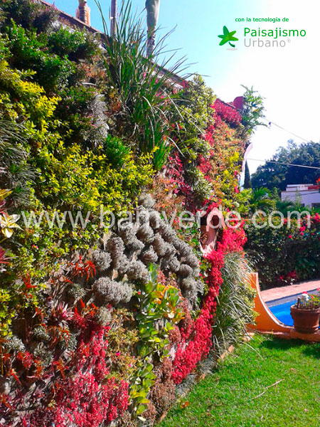 jardin vertical hecho con el sistema de paisajismo urbano