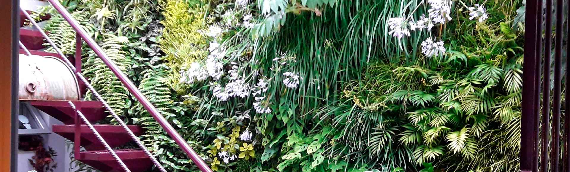 jardin vertical realizado con el sistema de paisajismo urbano